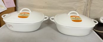 Two New And Unused Chef's Table Oneida 2.5 Qt Covered Casserole  Made In China. DS -e2