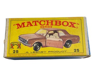 Vtg Matchbox #25 Ford Cortina In Original Box