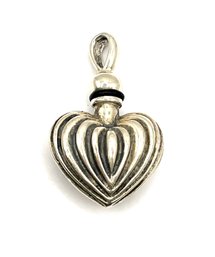 Vintage Sterling Silver Swirl Heart Bubble Pendant
