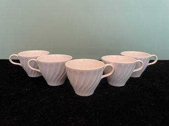 Sheffield USA Bone White Teacups - Swirl Pattern