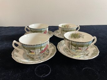 The Friendly Village Teacup And Saucer Set Johnson Brothers The Ice House Made In England