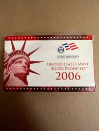 Beautiful 2006-S United States Mint Silver Proof Set With Original Mint Box And COA