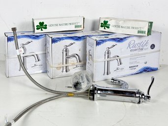 New In Box Rustik Chrome Faucets - At Least Five And More Parts And Pieces