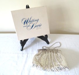 Whiting And Davis Silver Mesh Purse With Box