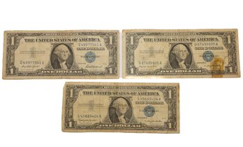 1957, 1957A, 1957B One Dollar Banknote With Blue Seal