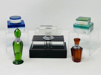 Collection Of Five Perfume Bottles Including Murano