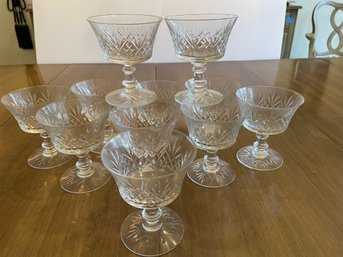 11 Vintage Crystal Glass Sherbet/ Ice  Cream  Cups. 3.5' X 4 1/4'(corner China Cabinet B)