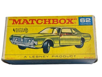 Vtg Matchbox #62 Mercury Cougar 1968 In Original Box