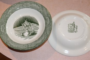 5 8.5 In Green And White Bowls From Curiosity Shoppe