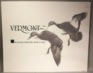 US STAMP AND ARTIST SIGNED PRINT VERMONT 1988 MIGRATORY WATERFOWL