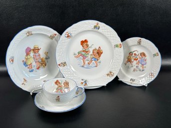 A Charming Vintage Place Setting Of Children's China, Made In Bavaria By Shuman