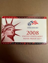 Beautiful 2008-S United States Mint Silver Proof Set With Original Mint Box And COA