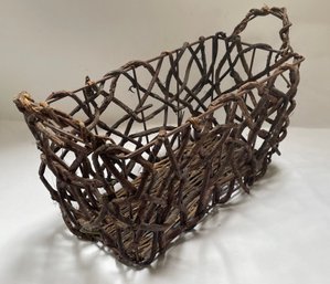 Unusual Vintage Two Handled Basket