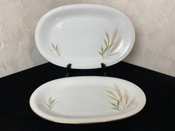 Treasure Chest Bavarian China Wheat Pattern Platter Set