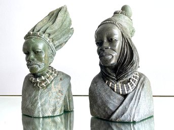 A Pair Of Stunning African Shona Stone Sculptures