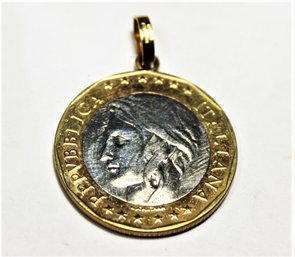 14K Gold Milor Coin Pendant 9.08 Grams