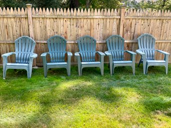 Five Molded Resin Adirondack Chairs