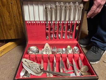 Miscellaneous Silverplate Flatware With Chest