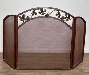 Metal Fireplace Screen With Floral Design