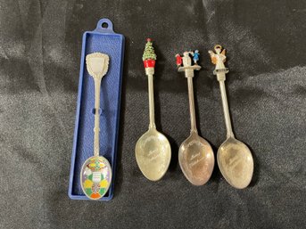 Figural Souvenier Spoons- Christmas