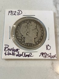 1912 D Barber Half Dollar .90 Silver 187