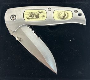 Steel Bear Design Pocket Knife With Box