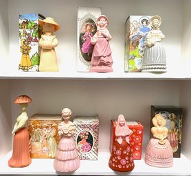 Collection Of Collectable Figural Ladies Fragrance Bottles By Avon W/ Original Boxes