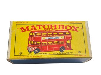 Vtg Matchbox #5 London Bus 1957 With Original Box