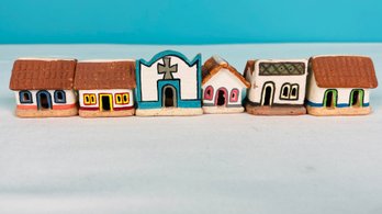 Small Mesa Art Terracotta Houses - Artist Signed