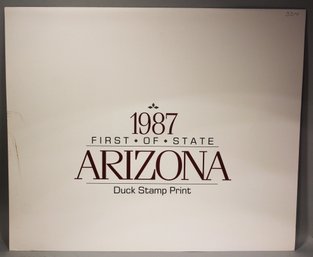 US STAMP AND ARTIST SIGNED PRINT 1987 ARIZONA DUCK STAMP