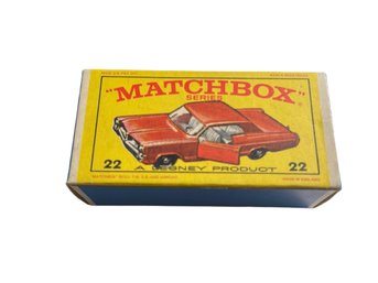 LOT OF 2 Vtg Matchbox #22 Pontiac Coupe With Original Box