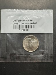 2003-D Uncirculated Jefferson Nickel In Littleton Package