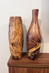 Mid-Century Design Wooden Vases