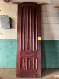 A 7'7' Arched 6 Panel Black Walnut Door - # 6