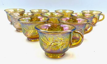 Set Of 10 Vintage Carnival Glass Teacups/punchcups