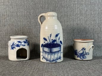 A Selection Of Vintage Salt Glazed Pottery By Salmon Falls Stoneware