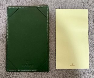 Green Leather Embossed Rolex Pocket Writing Pad