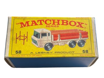 Vintage Matchbox #58 White Girder Truck With Original Box