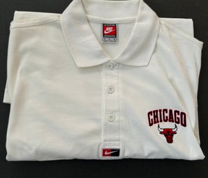 NOS No Tags Never Worn Nike Dri Fit Sports Polo-Golf Collared Shirt Chicago Bulls Size Medium