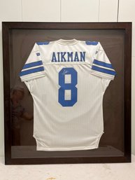 A Troy Aikman Autographed Framed Jersey