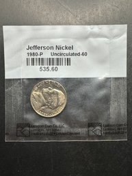 1980-P Uncirculated Jefferson Nickel In Littleton Package