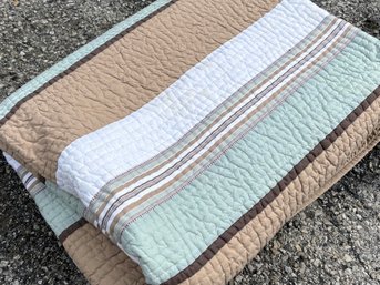 A Full/Queen Coverlet In Attractive Modern Stripes By The Company Store