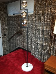 1960s Vintage Floor Lamp By ANGELO LELLI For ARREDOLUCE -  Midcentury Chrome & Marble Floor Lamp SPECTACULAR !