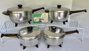 Lot Of 4 Vtg GE Automatic Sauce Pans With Lids,  Brochure All Tested & Working Great (read Description)