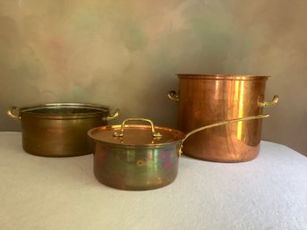 Copper Pots Set Of 3 #19