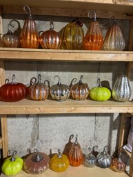 LOT OF GLASS PUMPKINS AND MORE