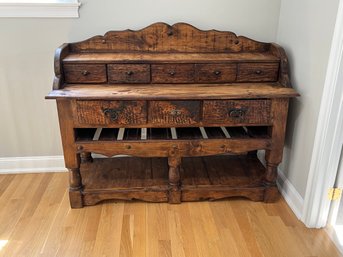 Rustic Reclaimed Wood Sideboard With Iron Hardware