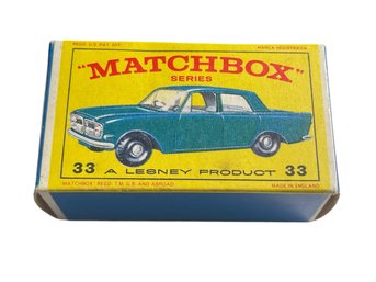 Vtg Matchbox #33 Ford Zephyr 1963 With Original Box