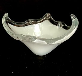 Vintage Meri Bomboniere Italian Hand-blown Sculptural Art Glass Bowl