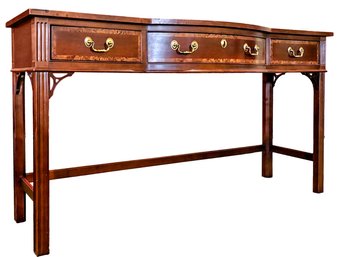 An Elegant Inlaid Mahogany Parquetry Console By Sherill Furntiure